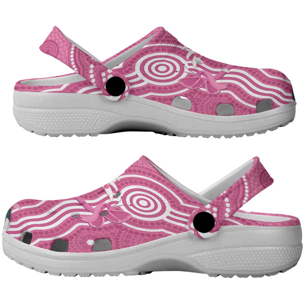 Australia Breast Cancer Awareness Clogs Shoes Pink Cockatoo Ribbon Aboriginal Art - Aussie Hoodie