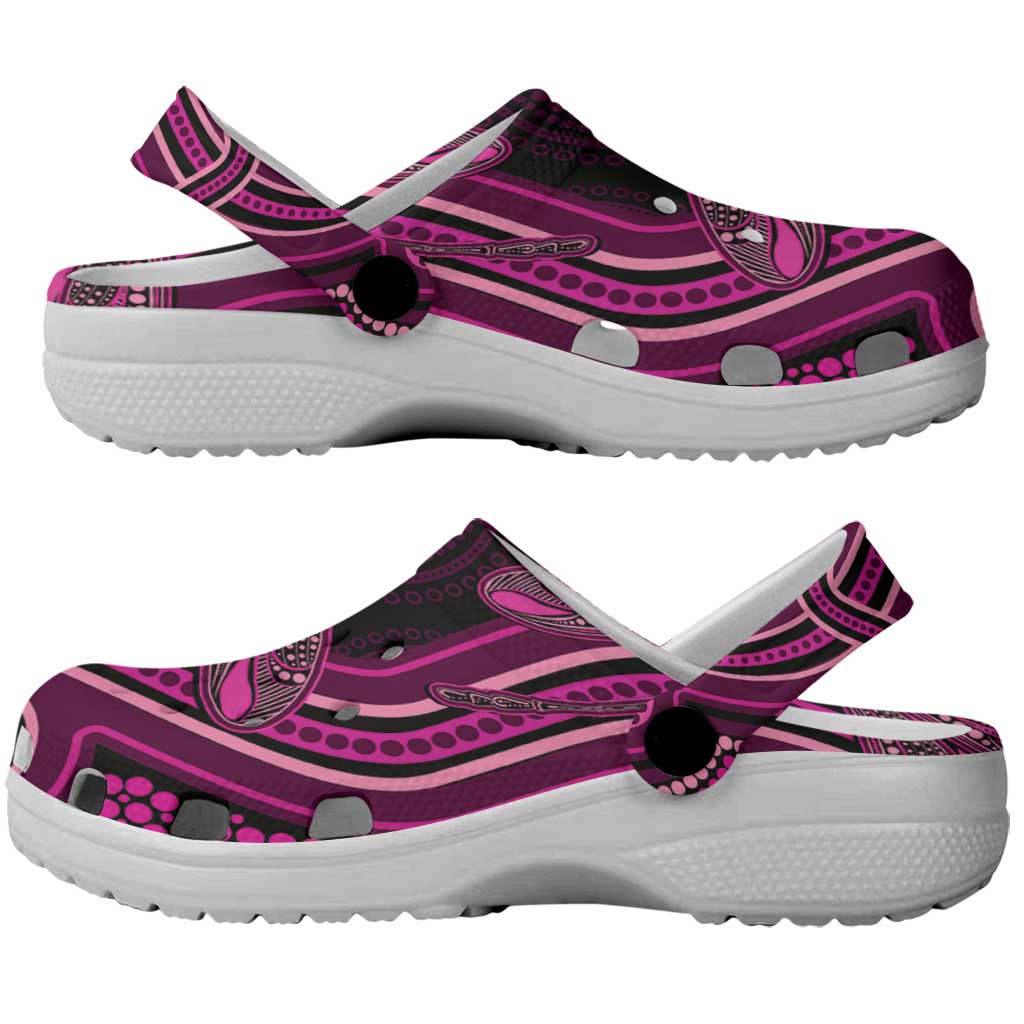 Australia Breast Cancer Awareness Clogs Shoes Pink Dragonflies Aboriginal Art - Aussie Hoodie