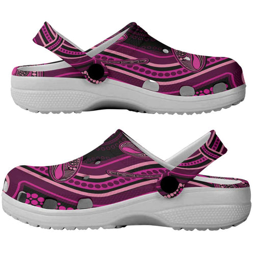 Australia Breast Cancer Awareness Clogs Shoes Pink Dragonflies Aboriginal Art - Aussie Hoodie