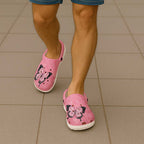 Australia Breast Cancer Awareness Clogs Shoes Pink Ribbon Butterfly Opal Pattern - Aussie Hoodie