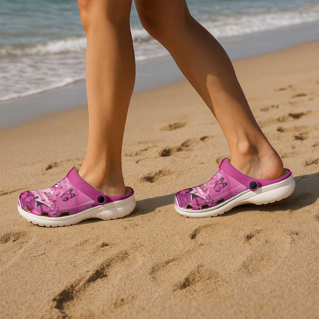 Australia Breast Cancer Awareness Clogs Shoes Sydney Opera House Butterfly Pink Ribbon - Aussie Hoodie