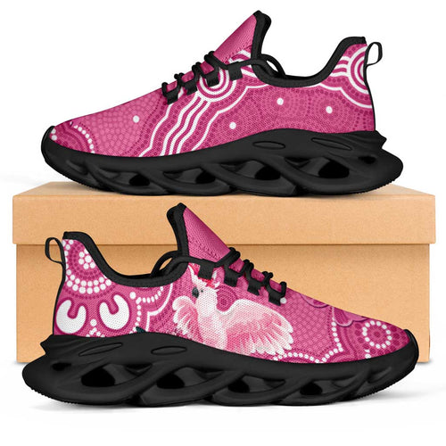 Australia Breast Cancer Awareness Clunky Sneakers Pink Cockatoo Ribbon Aboriginal Art - Aussie Hoodie