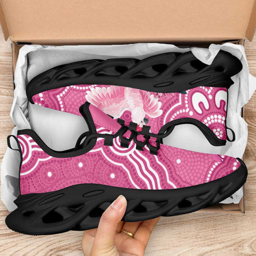 Australia Breast Cancer Awareness Clunky Sneakers Pink Cockatoo Ribbon Aboriginal Art - Aussie Hoodie