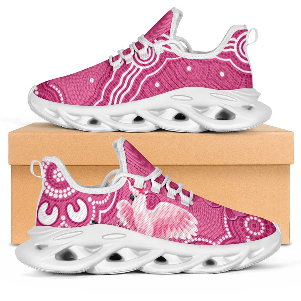 Australia Breast Cancer Awareness Clunky Sneakers Pink Cockatoo Ribbon Aboriginal Art - Aussie Hoodie