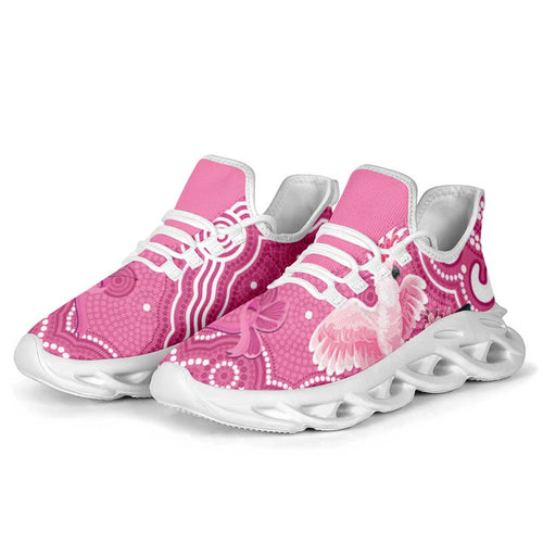 Australia Breast Cancer Awareness Clunky Sneakers Pink Cockatoo Ribbon Aboriginal Art - Aussie Hoodie
