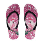 Australia Breast Cancer Awareness Flip Flops Pink Cockatoo Ribbon Aboriginal Art - Aussie Hoodie