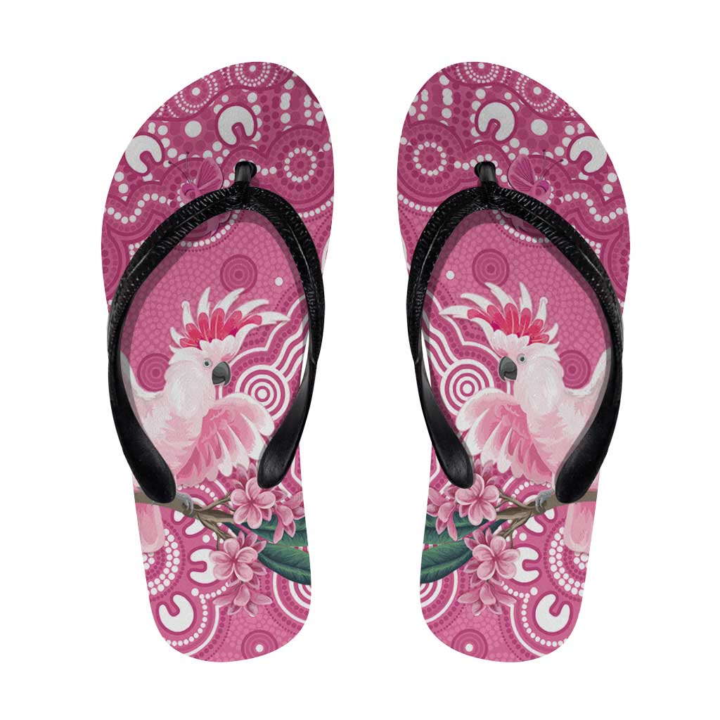 Australia Breast Cancer Awareness Flip Flops Pink Cockatoo Ribbon Aboriginal Art - Aussie Hoodie