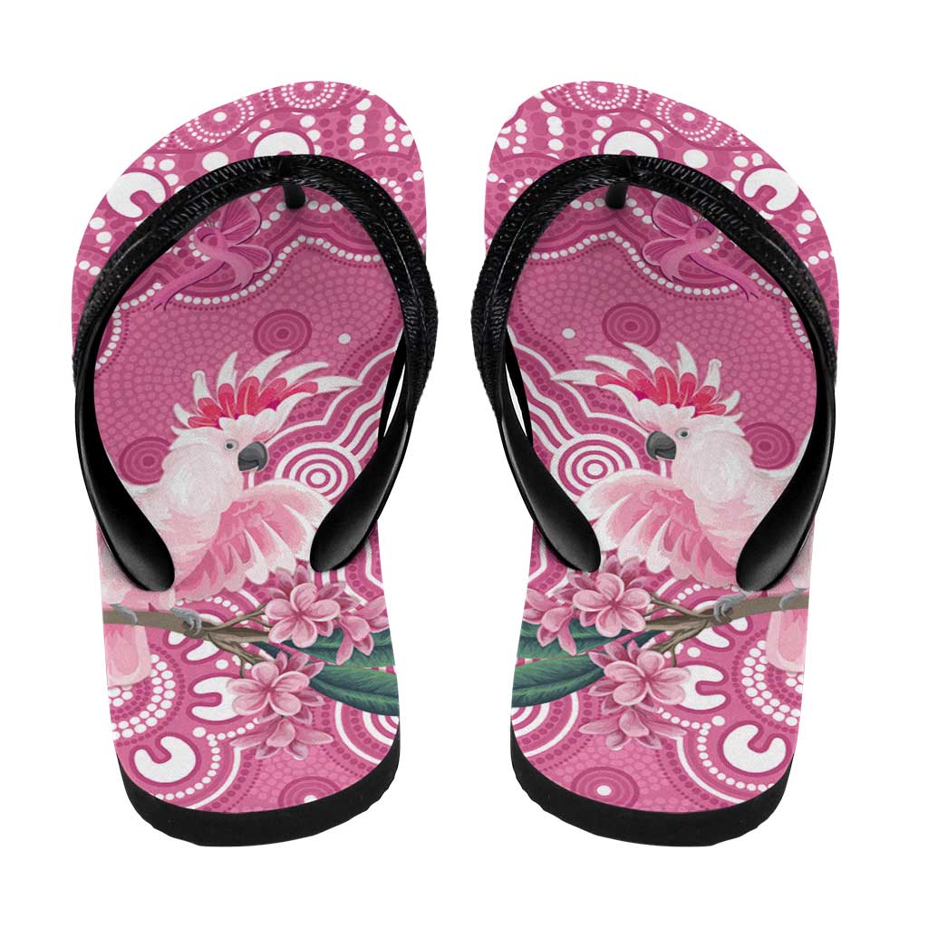 Australia Breast Cancer Awareness Flip Flops Pink Cockatoo Ribbon Aboriginal Art - Aussie Hoodie