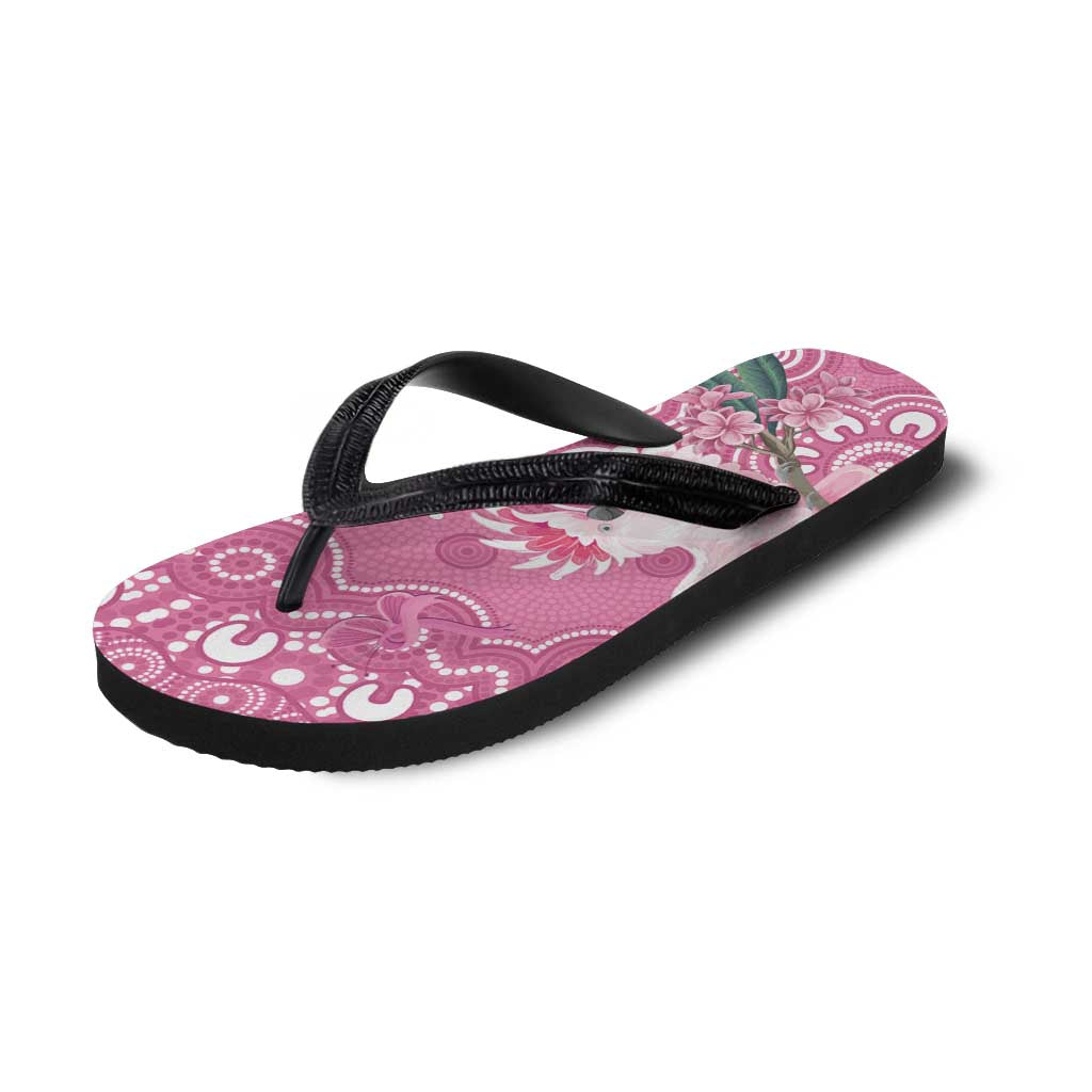 Australia Breast Cancer Awareness Flip Flops Pink Cockatoo Ribbon Aboriginal Art - Aussie Hoodie
