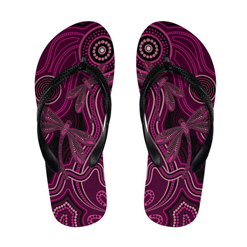 Australia Breast Cancer Awareness Flip Flops Pink Dragonflies Aboriginal Art - Aussie Hoodie