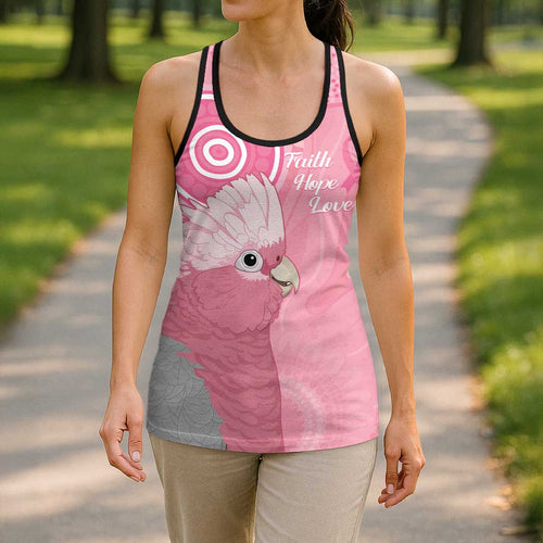 Australia Breast Cancer Awareness Hollow Tank Top Galah Faith Hope Love Pink Month - Aussie Hoodie