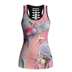 Australia Breast Cancer Awareness Hollow Tank Top Pink Galah with Eucalyptus Flowers - Aussie Hoodie