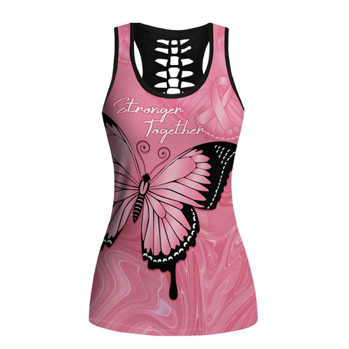 Australia Breast Cancer Awareness Hollow Tank Top Pink Ribbon Butterfly Opal Pattern - Aussie Hoodie