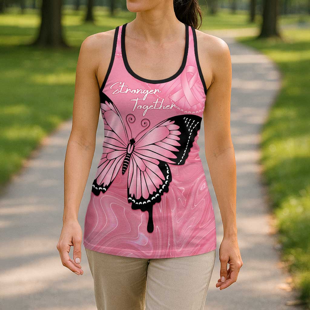Australia Breast Cancer Awareness Hollow Tank Top Pink Ribbon Butterfly Opal Pattern - Aussie Hoodie