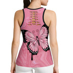 Australia Breast Cancer Awareness Hollow Tank Top Pink Ribbon Butterfly Opal Pattern - Aussie Hoodie