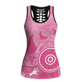Australia Breast Cancer Awareness Hollow Tank Top Pink Ribbon Manta Ray Aboriginal Art - Aussie Hoodie