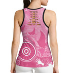 Australia Breast Cancer Awareness Hollow Tank Top Pink Ribbon Manta Ray Aboriginal Art - Aussie Hoodie