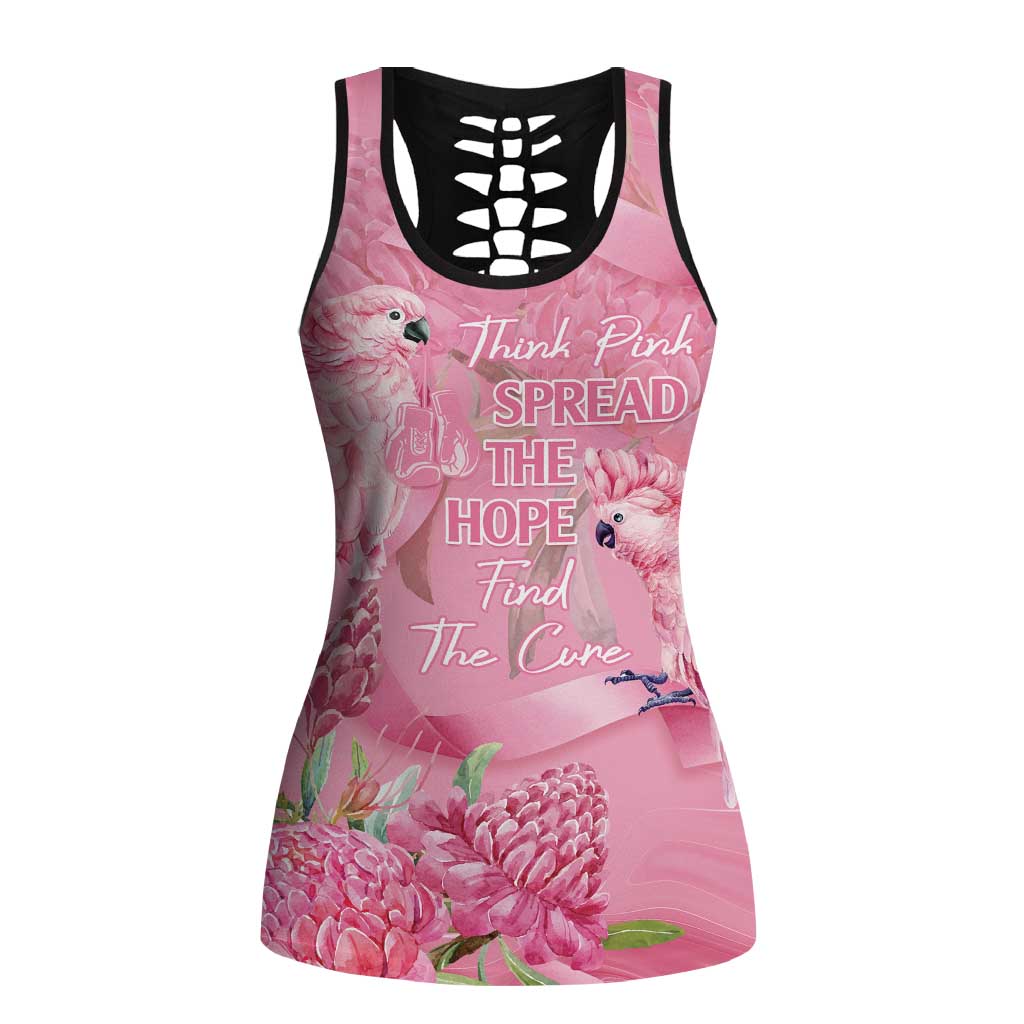 Australia Breast Cancer Awareness Hollow Tank Top Think Pink Cockatoos Ribbon - Aussie Hoodie
