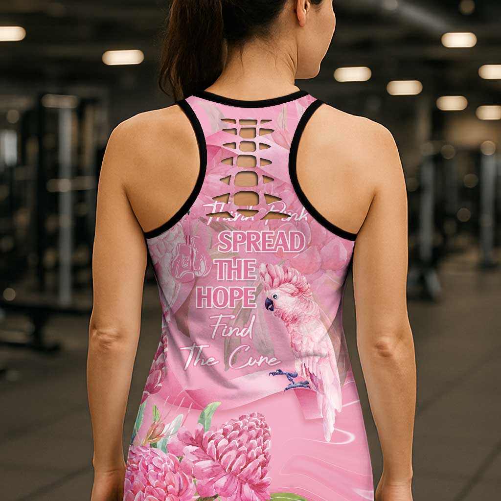 Australia Breast Cancer Awareness Hollow Tank Top Think Pink Cockatoos Ribbon - Aussie Hoodie