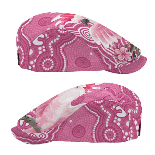 Australia Breast Cancer Awareness Jeff Hat Pink Cockatoo Ribbon Aboriginal Art - Aussie Hoodie