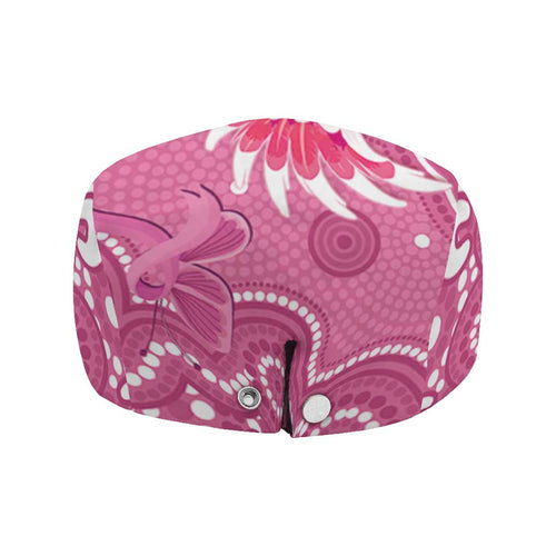 Australia Breast Cancer Awareness Jeff Hat Pink Cockatoo Ribbon Aboriginal Art - Aussie Hoodie