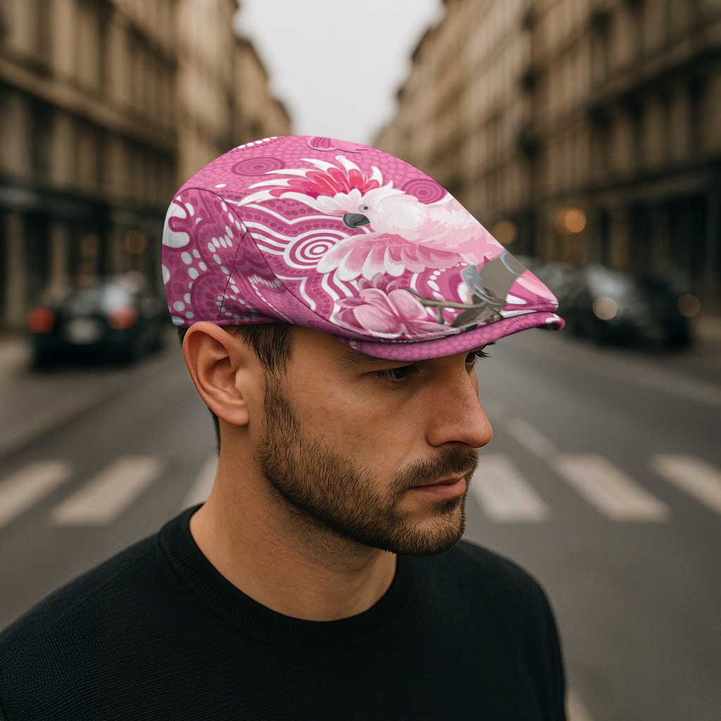 Australia Breast Cancer Awareness Jeff Hat Pink Cockatoo Ribbon Aboriginal Art - Aussie Hoodie