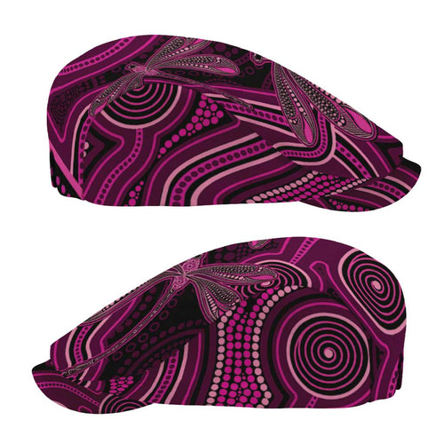 Australia Breast Cancer Awareness Jeff Hat Pink Dragonflies Aboriginal Art - Aussie Hoodie