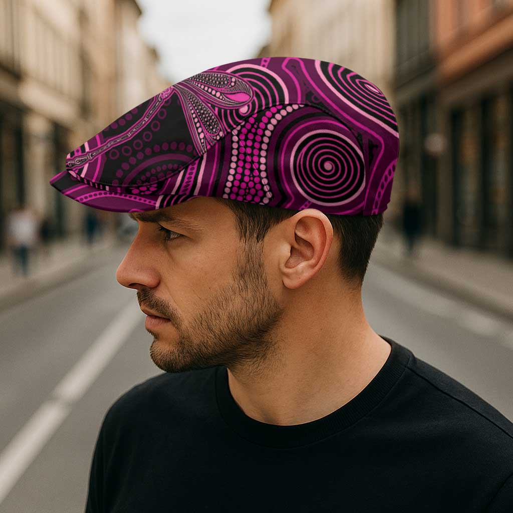 Australia Breast Cancer Awareness Jeff Hat Pink Dragonflies Aboriginal Art - Aussie Hoodie