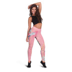 Australia Breast Cancer Awareness Leggings Pink Galah with Eucalyptus Flowers - Aussie Hoodie