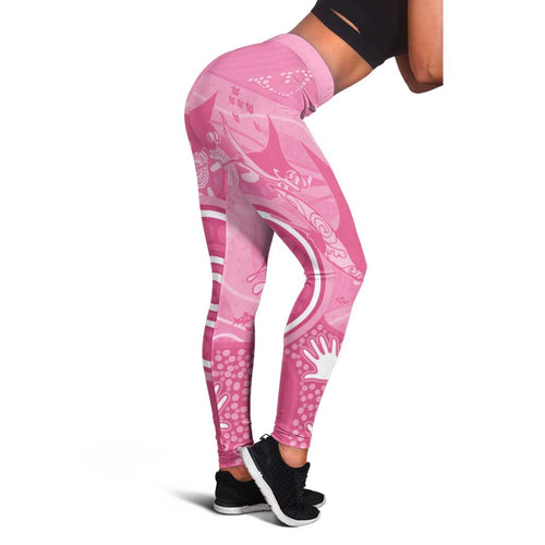 Australia Breast Cancer Awareness Leggings Pink Ribbon Manta Ray Aboriginal Art - Aussie Hoodie
