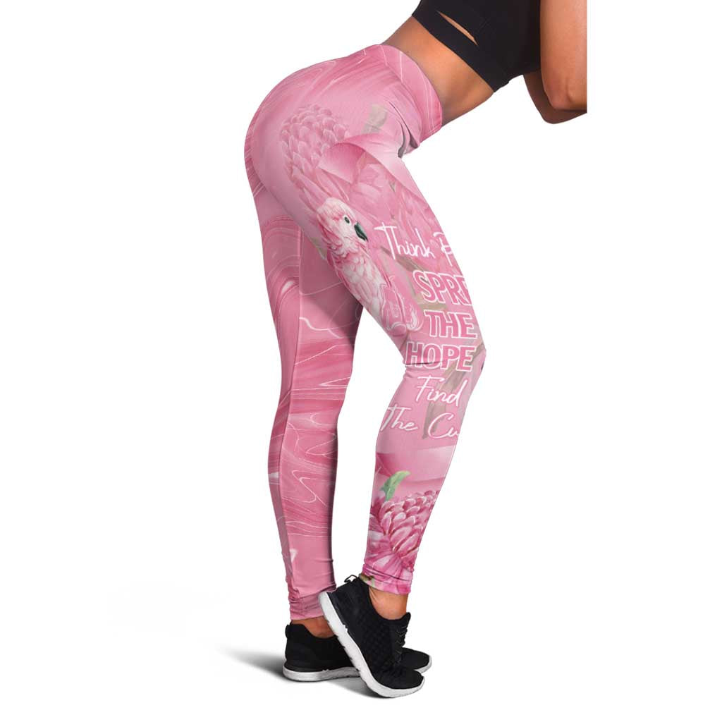 Australia Breast Cancer Awareness Leggings Think Pink Cockatoos Ribbon - Aussie Hoodie