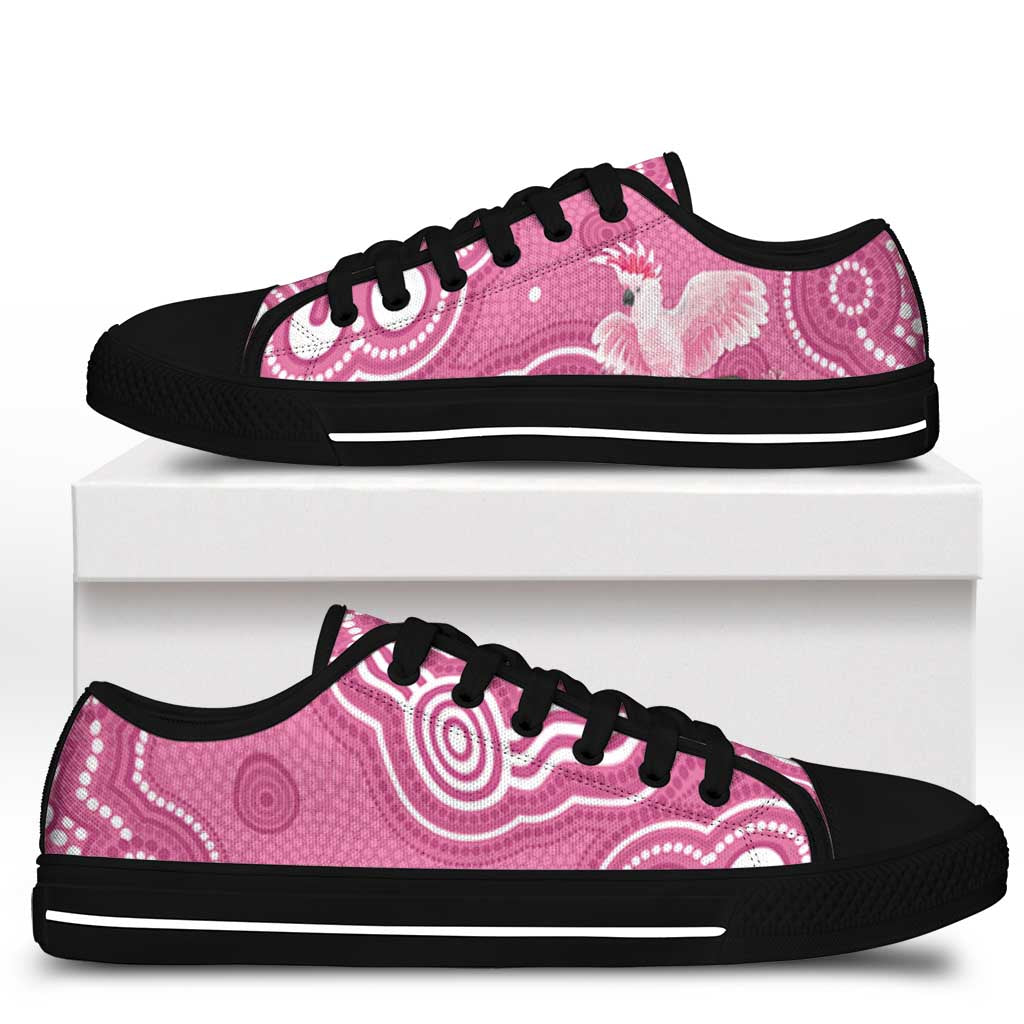 Australia Breast Cancer Awareness Low Top Shoes Pink Cockatoo Ribbon Aboriginal Art - Aussie Hoodie