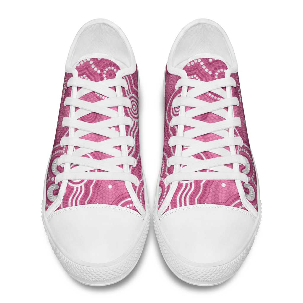 Australia Breast Cancer Awareness Low Top Shoes Pink Cockatoo Ribbon Aboriginal Art - Aussie Hoodie