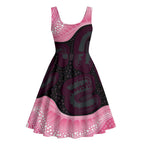 Australia Breast Cancer Awareness Midi Dress Pink Cockatoo Fight Boxing Gloves Aboriginal Art