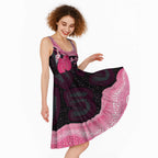Australia Breast Cancer Awareness Midi Dress Pink Cockatoo Fight Boxing Gloves Aboriginal Art