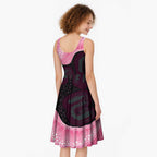 Australia Breast Cancer Awareness Midi Dress Pink Cockatoo Fight Boxing Gloves Aboriginal Art
