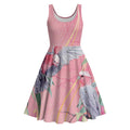 Australia Breast Cancer Awareness Midi Dress Pink Galah with Eucalyptus Flowers - Aussie Hoodie