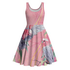 Australia Breast Cancer Awareness Midi Dress Pink Galah with Eucalyptus Flowers - Aussie Hoodie