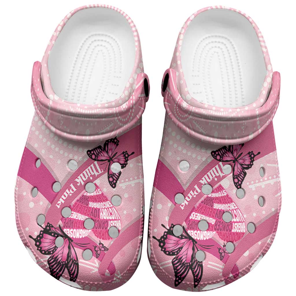 Australia Breast Cancer Awareness Month Clogs Shoes Pink Ribbon Mix Butterflies - Aussie Hoodie