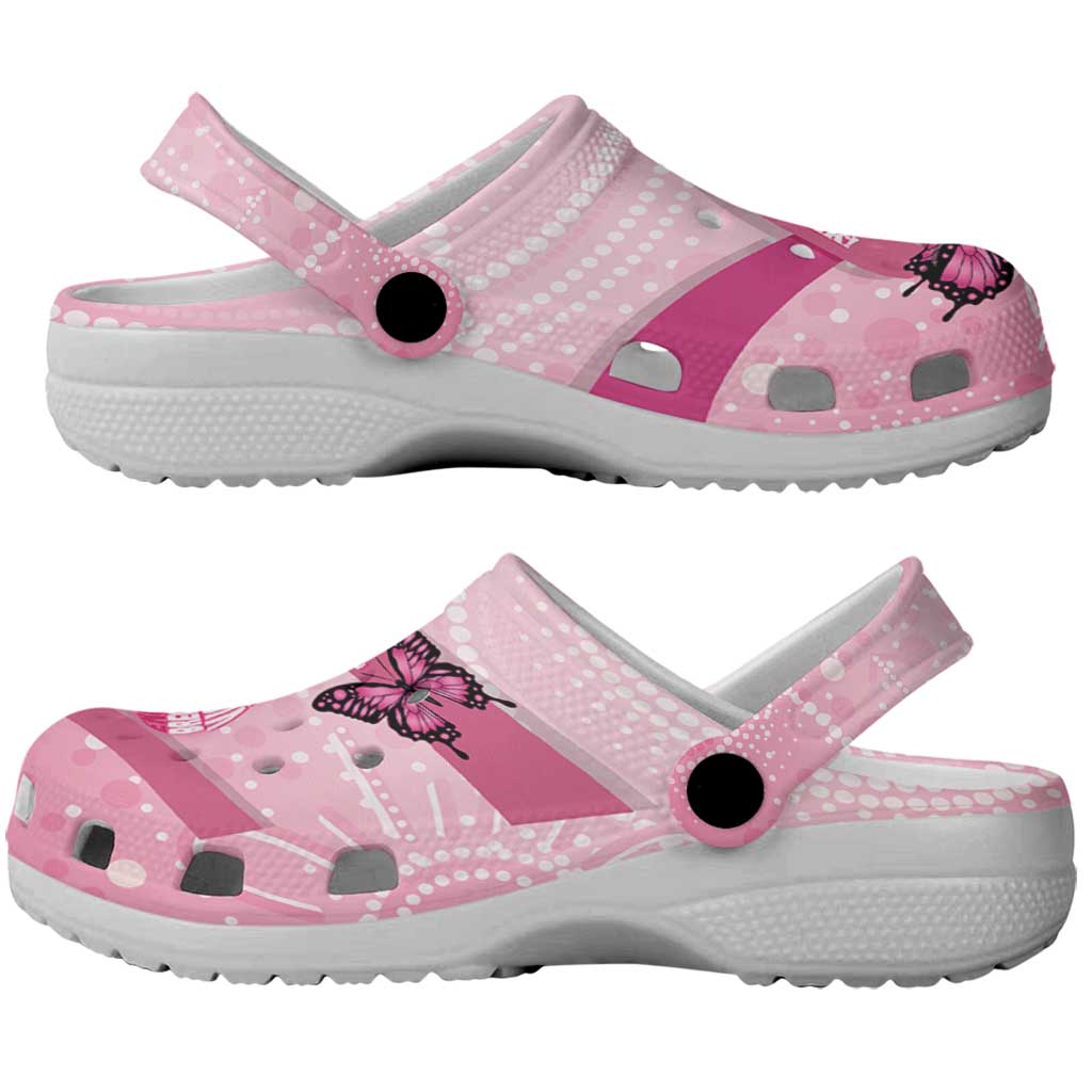 Australia Breast Cancer Awareness Month Clogs Shoes Pink Ribbon Mix Butterflies - Aussie Hoodie