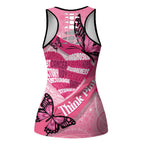 Australia Breast Cancer Awareness Month Hollow Tank Top Pink Ribbon Mix Butterflies - Aussie Hoodie