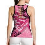 Australia Breast Cancer Awareness Month Hollow Tank Top Pink Ribbon Mix Butterflies - Aussie Hoodie