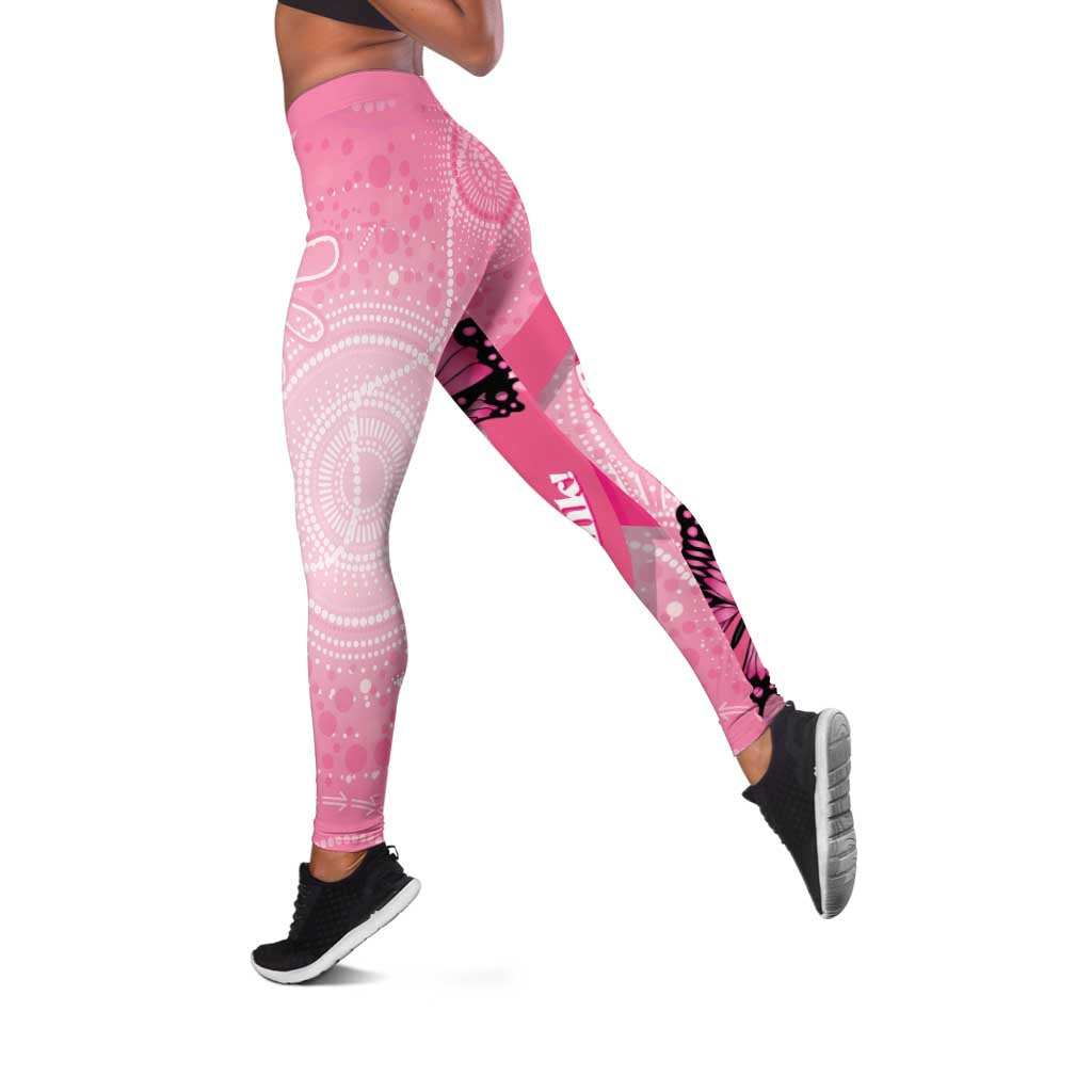 Australia Breast Cancer Awareness Month Leggings Pink Ribbon Mix Butterflies - Aussie Hoodie