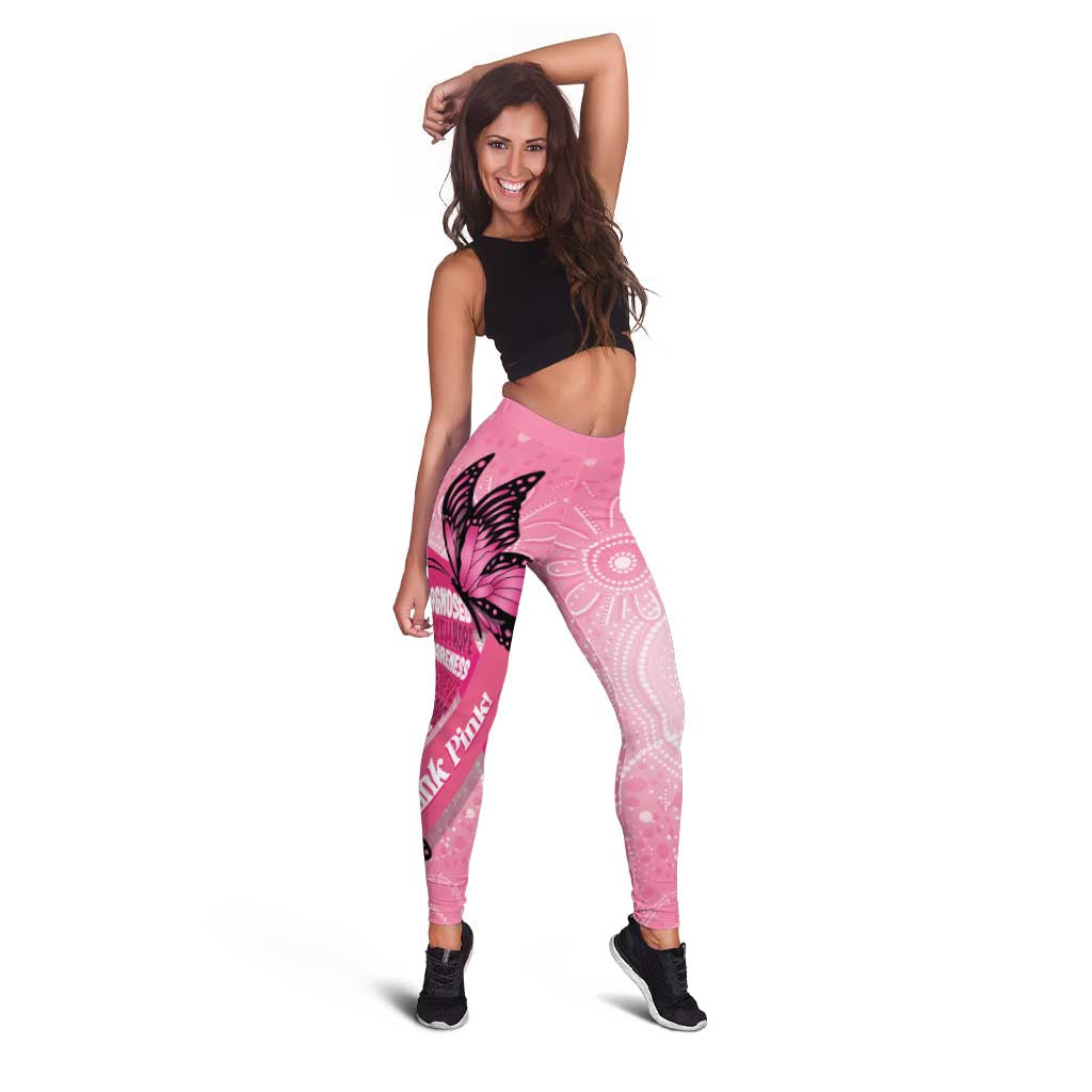 Australia Breast Cancer Awareness Month Leggings Pink Ribbon Mix Butterflies - Aussie Hoodie