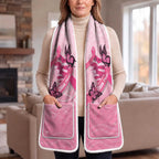Australia Breast Cancer Awareness Month Pocket Scarf Pink Ribbon Mix Butterflies