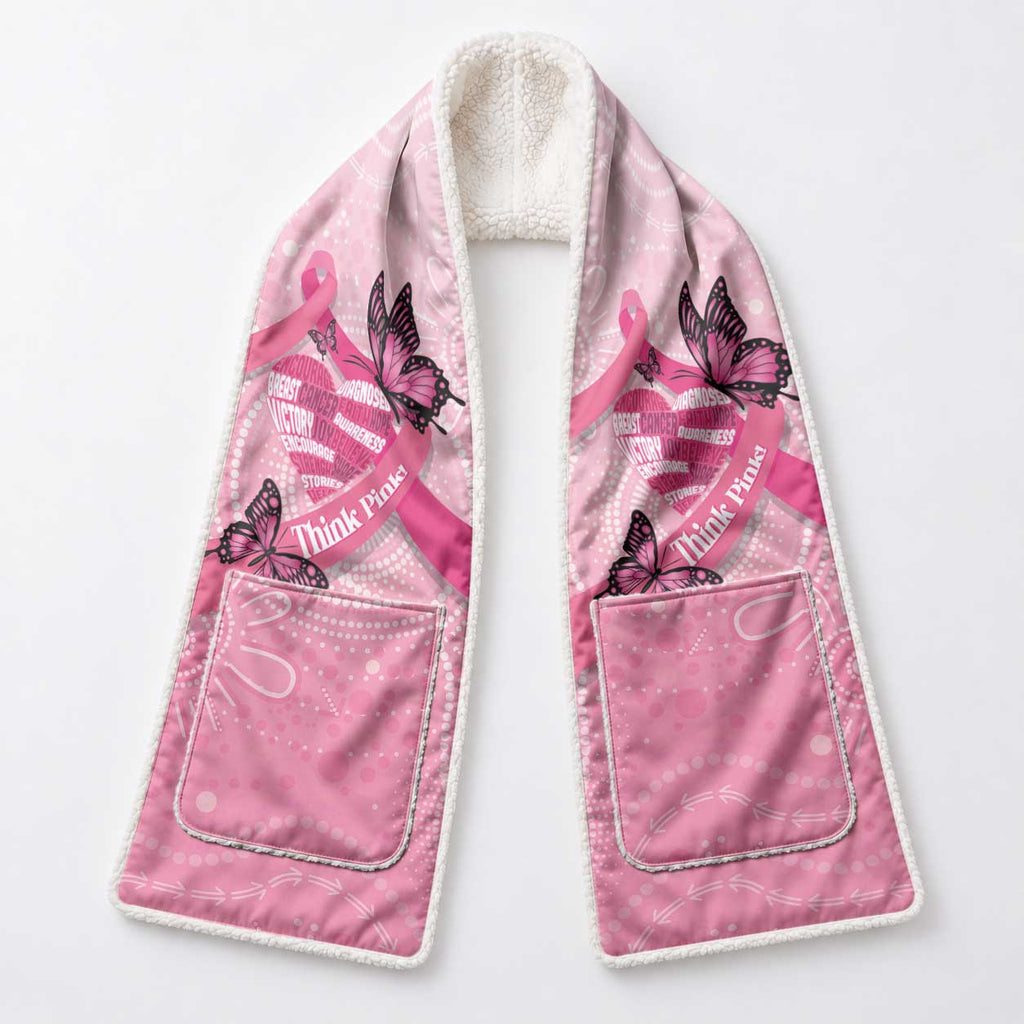 Australia Breast Cancer Awareness Month Pocket Scarf Pink Ribbon Mix Butterflies