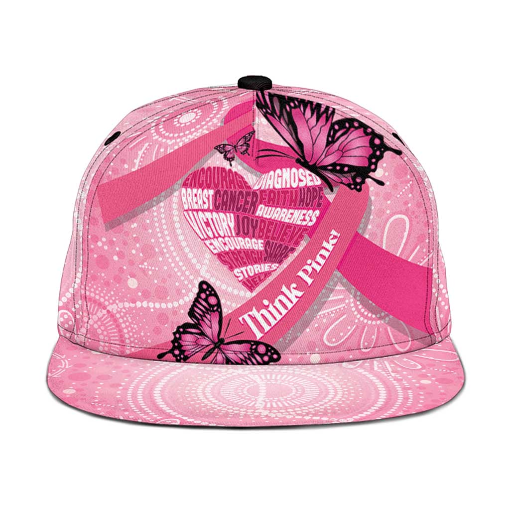 Australia Breast Cancer Awareness Month Snapback Cap Pink Ribbon Mix Butterflies - Aussie Hoodie