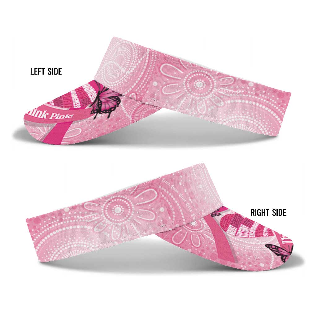 Australia Breast Cancer Awareness Month Sun Visor Cap Pink Ribbon Mix Butterflies