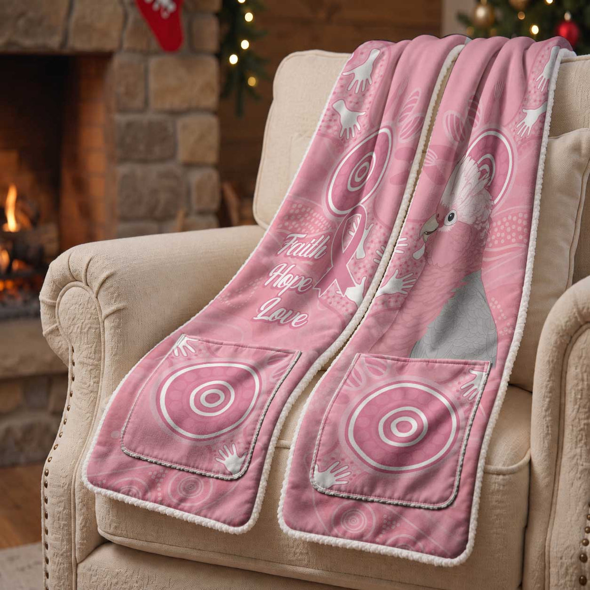 Australia Breast Cancer Awareness Pocket Scarf Galah Faith Hope Love Pink Month