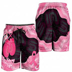 Australia Breast Cancer Awareness Shorts for Men Pink Cockatoo Fight Boxing Gloves Aboriginal Art